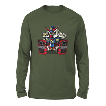 Sleepy Robot Men/Unisex Drop Shoulder Sweatshirt in Military Green color